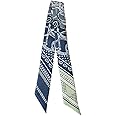 COtheSumay 100% Mulberry Silk Scarf for Handbags,Bags, and Purses,1 Pcs 2"x35" Hair Ribbon Skinny Neck Scarves for Women