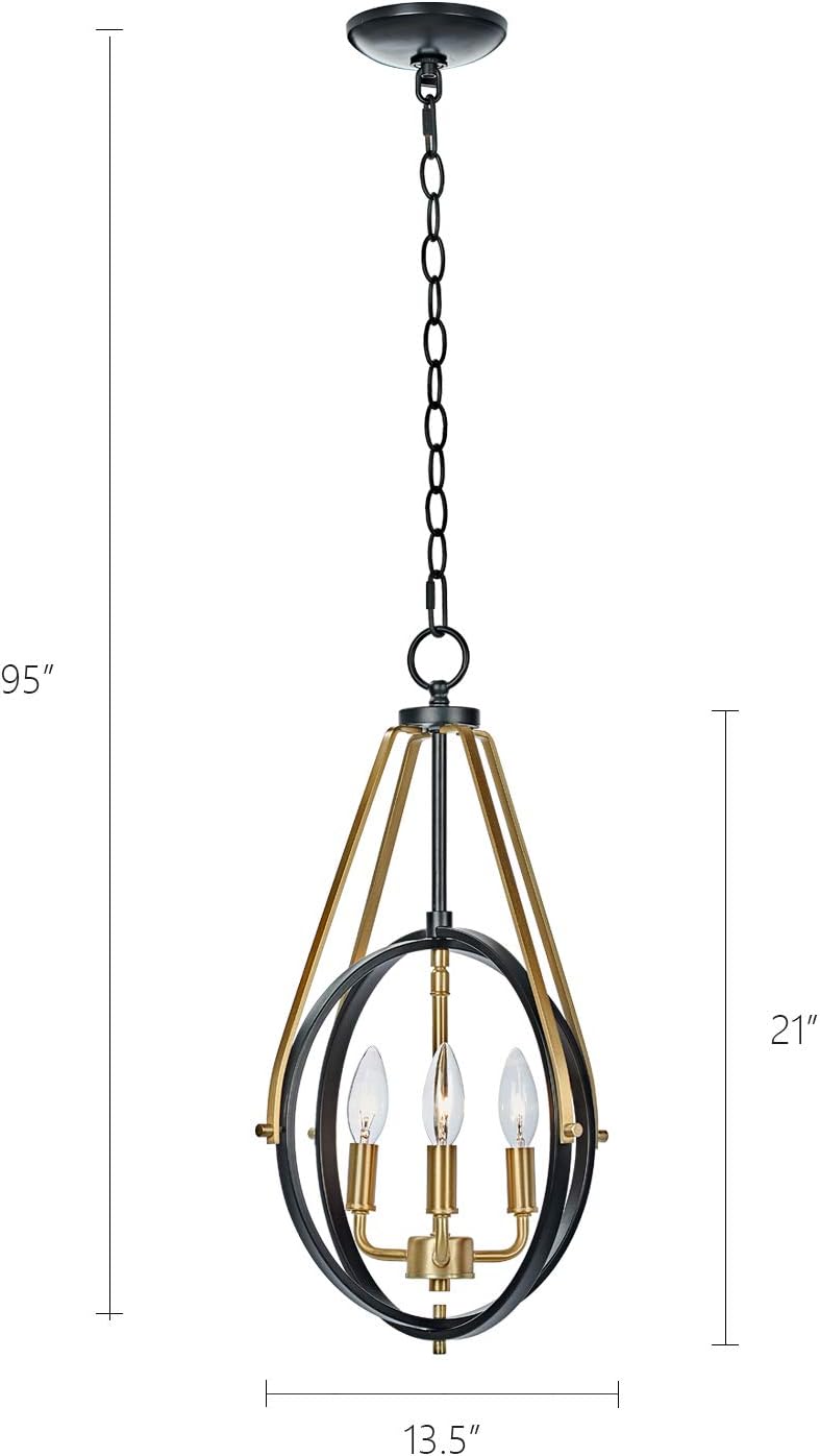 MOTINI Ceiling Pendant Fixtures Lamp Industrial Metal Pendant Light, Hanging Cage Globe Ceiling Light for Kitchen Island Dining Room Farmhouse Entryway Foyer, 21"x13.5"x13.5" - - 