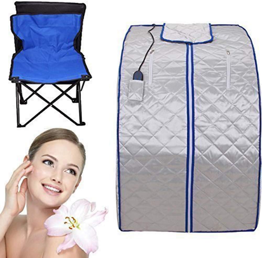 Portable Infrared Sauna XL Deluxe 1000 Watt FIR FAR Infrared Sauna with Heating Food Pad and Chair