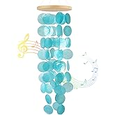 Capiz Shell Wind Chimes,Outdoor Wind Chimes,Coastal Style Decoration,Suitable for Indoor and Outdoor,Garden Decoration,The Sest Gift for Wind Chime Enthusiasts