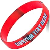 RIYIN Personalized Silicone Wristbands Custom Rubber Bracelets for Events, Gifts, Fundraisers, Awareness, Motivation Customized Width 1/2 inch