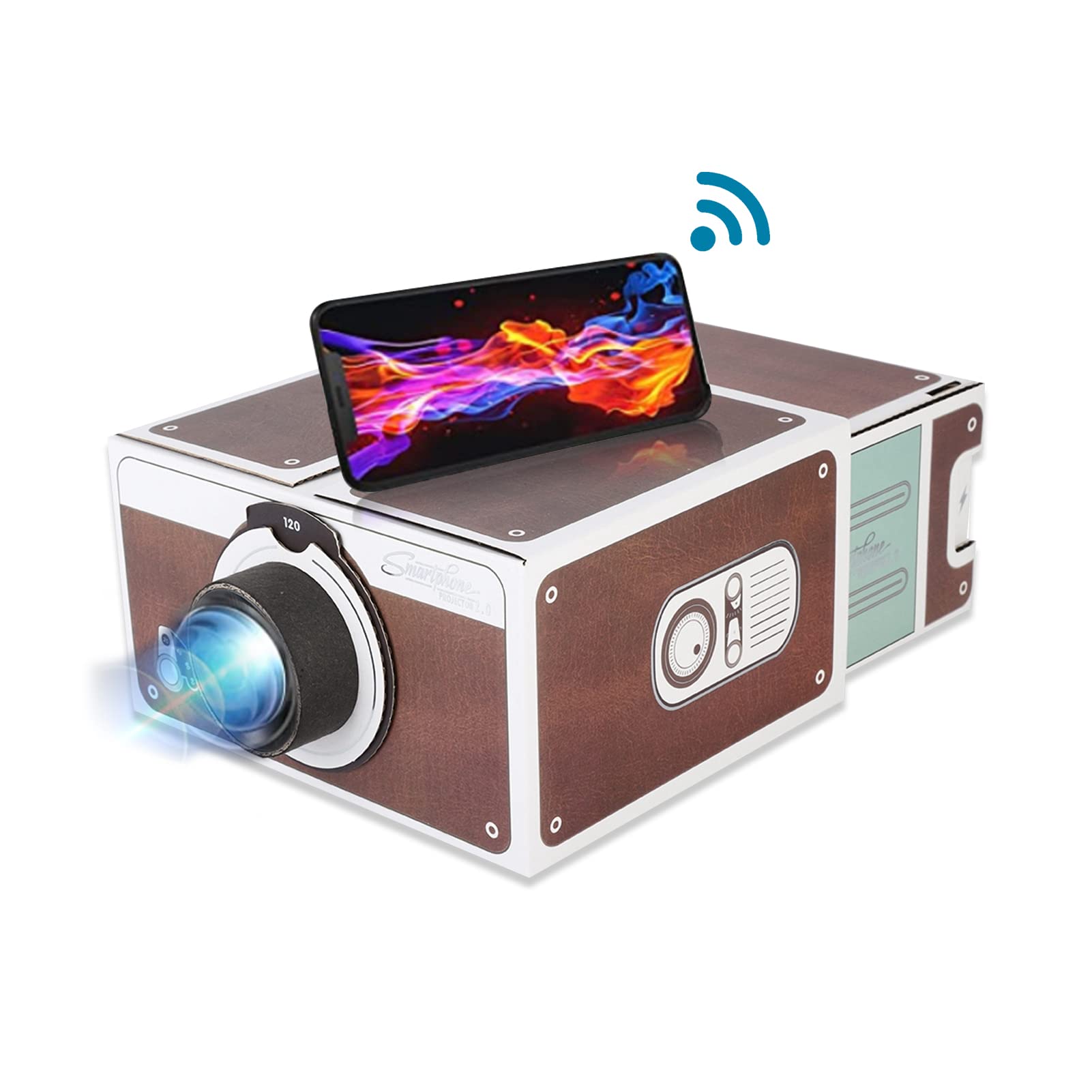 Annadue Mini Projector(Second-generation), DIY Home Portable Smart Projector, Mobile Phone Projector (Home Cinema), 8 x Image Magnification Projector.