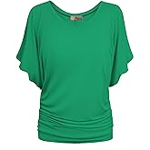 Hybrid & Company Womens Super Comfy Boat Neck Dolman Top Shirt