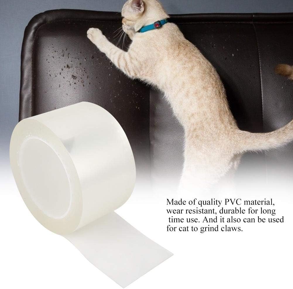 Pssopp Cat Scratch Protector Clear Cat Claw Guards Self-Adhesive Cat Scratch Furniture Protector Training Tape Protect The Carpet Sofa Door Wall Car Seat (L) - Image 3