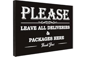 FTONENI Please Leave All Deliveries & Packages Here Sign for House, Use for Home Office or Business Front Door Warning Reminder Signs, Apartment Entrances Wall Decor Use 3.55" x 5.15" - PMA019