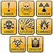 Funny Gag Gifts or Prank/Joke Decal Stickers: Hazard Danger Toxic Radiation Symbol Alert etc use on Your Favorite Food Containers, Box, Meal Prep Bag, Water Bottle, Coffee Tea Mug | 200-Pieces