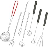 Elesunory 7Pcs Chocolate Dipping Tools, Candy Dipping Tools for Pastry Chef | 1 Slotted Spoon 6 Dipping Forks, Rustproof Food Grade Stainless Steel, Easy Clean, for Candy Chocolate Fondue Dessert
