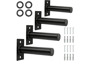 BOUPOWER Wall Mounted Weight Plate Holder, Fit 2inch Olympic Weight Plates, with Protective Rubber Pad, Max Weight Capacity 300 lb, Mounting Hardware Included