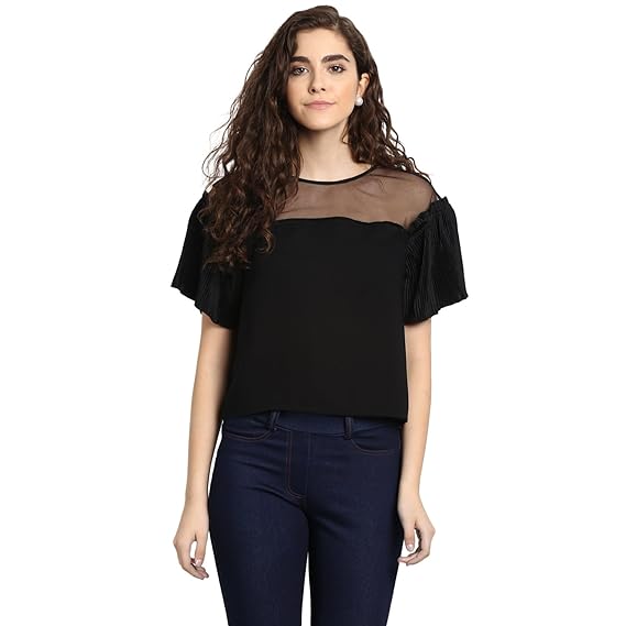 amazon ladies black tops