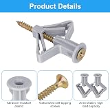 HXC 50x Butterfly Wall Plugs & 50x M8x50 Screws for Drywall 8-10mm view 3