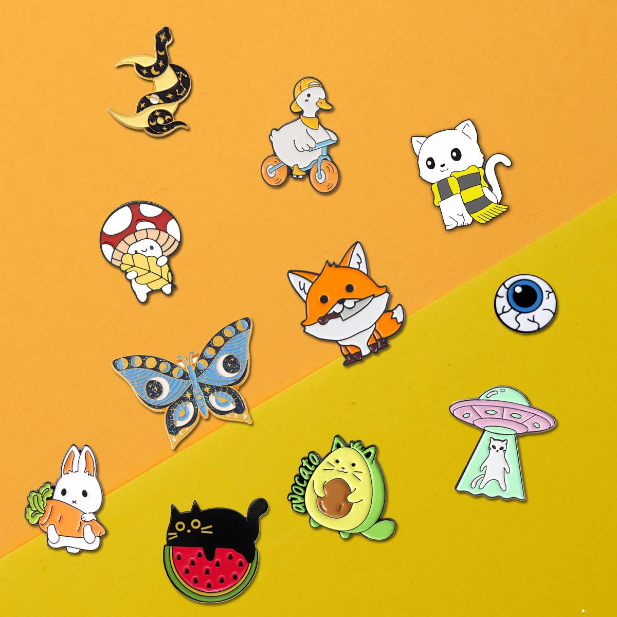 20/30/50/80 Mixed Enamel Brooch Bulk Set,Lapel Badges, Cartoon Plant Enamel Pin Sets, Funny Button Pins Jewelry for Backpack Cloths Hats Jacket Decoration