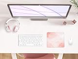 Giecy Gaming Mouse Pad Pink Marble 24 x 20 cm Durable Stitched Edges view 6