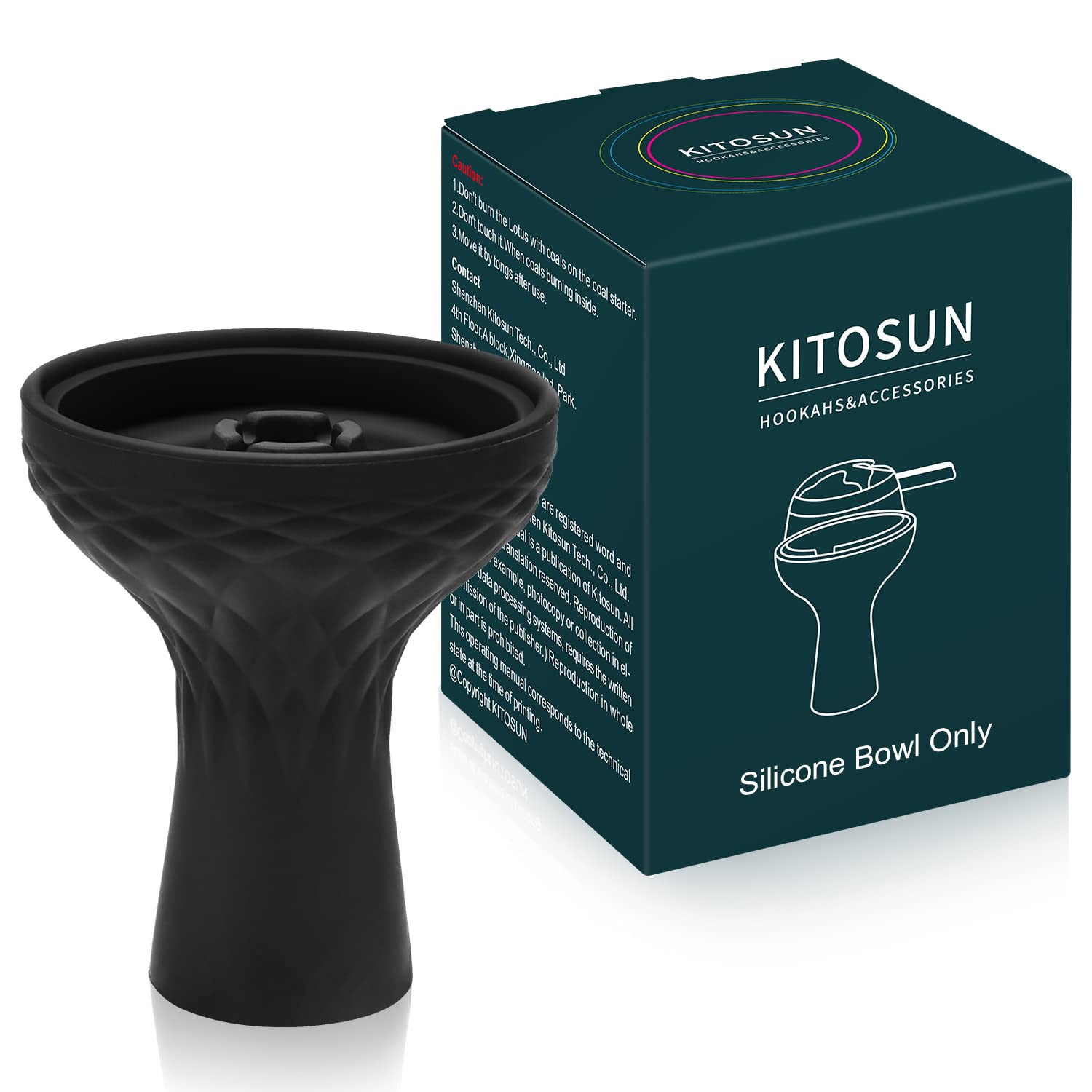 KITOSUN Hookah Bowl - Rubber Silicone Phunnel Hookah Bowl Perfect Work with Heat Management Device Bundle for Better Shisha Hookah Narguile Smoking Accessories Easy Clean (Upgrade Phunnel)