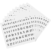 HJZHII 10 Sheet Gothic Temporary Tattoos, Small English Letters Numbers Fake Tattoos Alphabet Tattoo Stickers for Adult Finger Neck Body