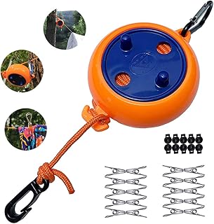 Heatigo Wäscheleine Ausziehbar, Wäscheleine Camping Tragbare 8M Reise Urlaub Outdoor wäscheschnur Wäscheständer für Badezimmer, Waschküche, Garten oder Reise