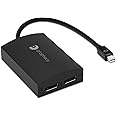 gofanco Prophecy 1x2 Mini DisplayPort 1.2 to Dual DisplayPort Adapter - 2 Port DP MST Hub with Extended Display Mode - 4K @30Hz (for Windows PCs, Not MacOS), TAA Compliant (PRO-MSTmDP2DP)