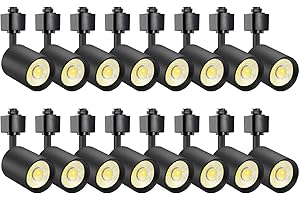 VANoopee 16-Pack 10W Dimmable LED Track Lighting Heads H Type Track Light Replacement Fixtures Bright 3000K Warm White Ceiling Spotlight for Accent Task Art, Flicker Free CRI90+ 24° 800lm Black