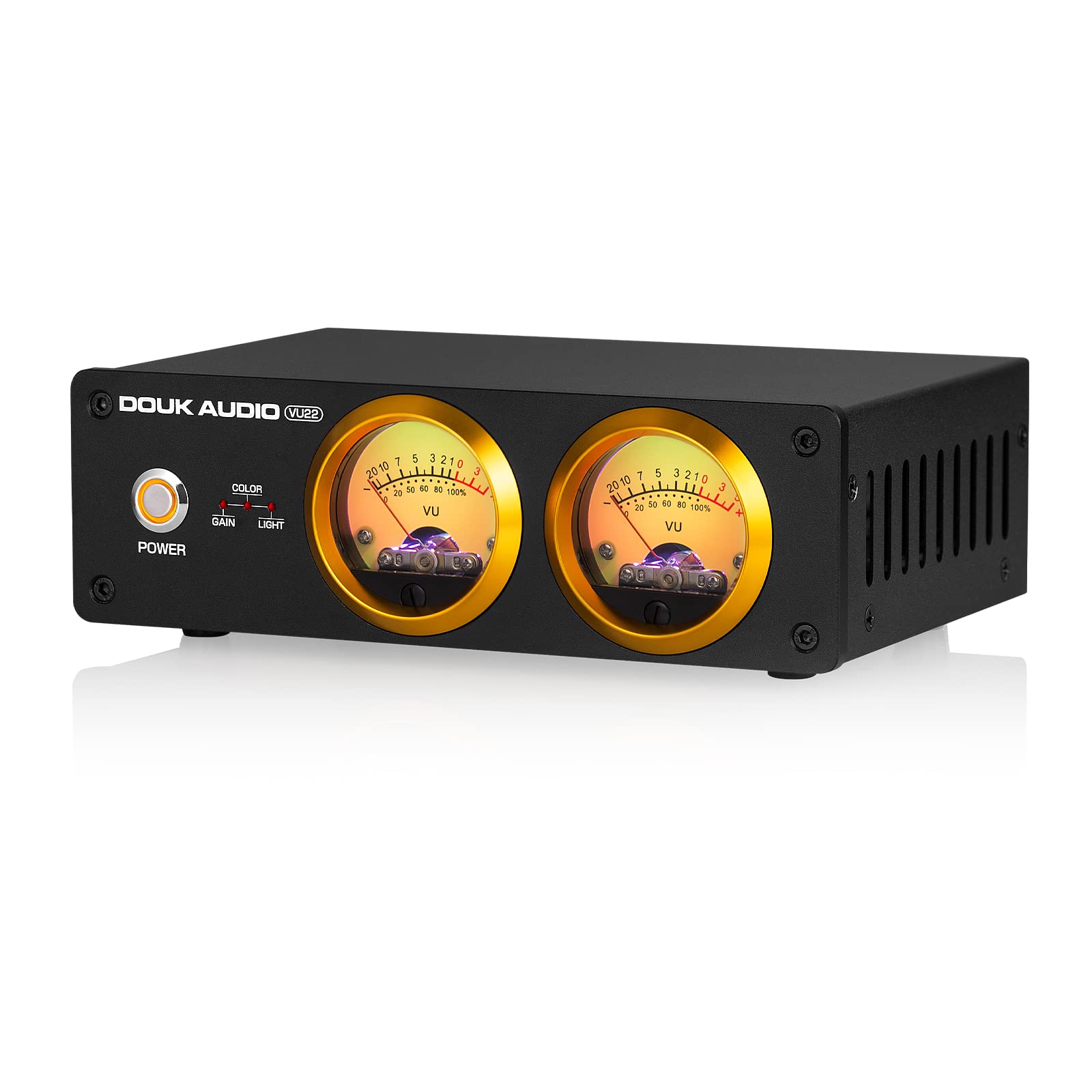 Photo 1 of Douk Audio VU22 Dual Analog VU Meter Display DB Panel MIC+LINE Sound Level Meter (Black)