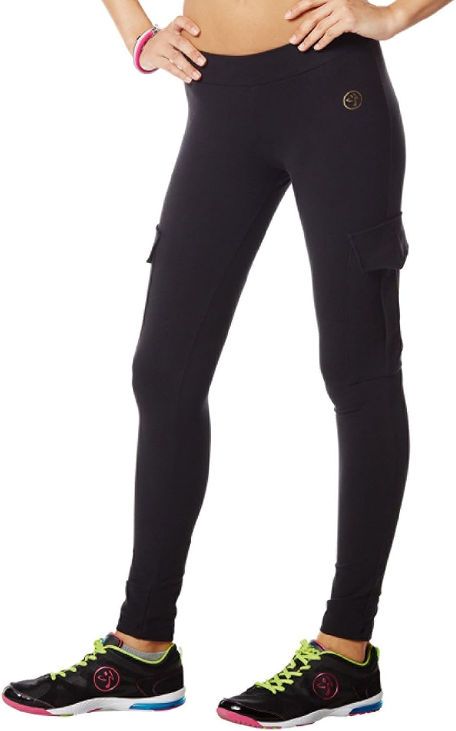 Zumba Fitness Shake N Break Cargo Leggings (Medium, Sew Black) at