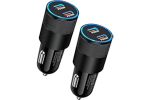 60W USB C Car Charger, 2 Pack AILKIN USB C Cigarette Lighter Adapter Fast Charging Dual Port PD3.0 Type C Car Charger Plug Compatible with iPhone 15 14 13 12 11 Pro Max Galaxy S24/S23/22 Pixel 8 7Pro