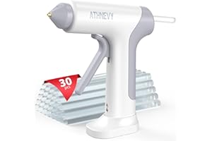 Cordless Hot Glue Gun, 10s Fast Preheat, 30PCS Mini Glue Sticks 7x100mm, 4V 20W Type-C Rechargeable, Anti-Drip, Auto-Off, for
