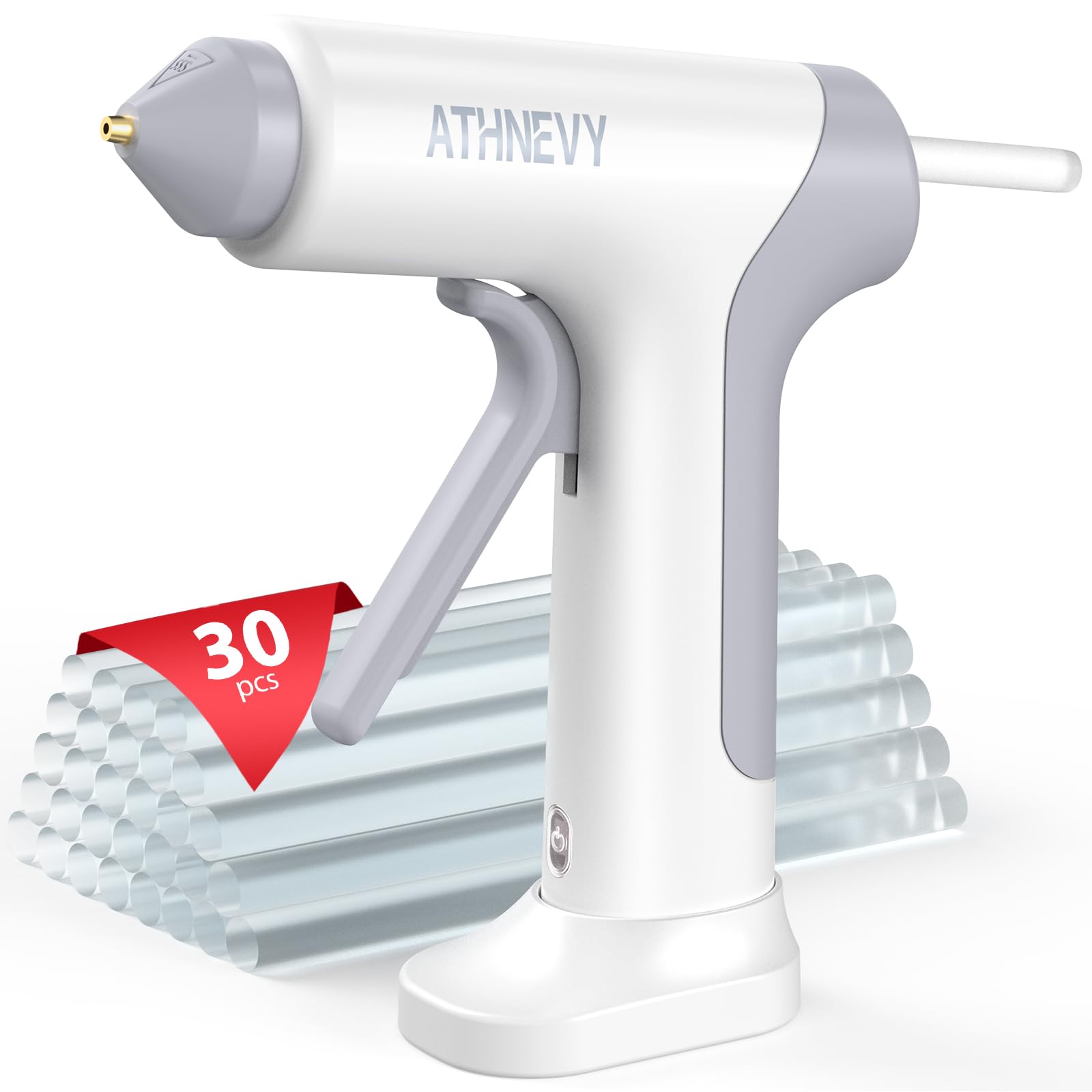 Photo 1 of ****Missing **** Cordless Hot Glue Gun, 10s Fast Preheat, 30PCS Mini Glue Sticks 7x100mm, 4V 20W Type-C Rechargeable, Anti-Drip, Auto-Off, for DIY Crafts, Repair, Decoration (White)