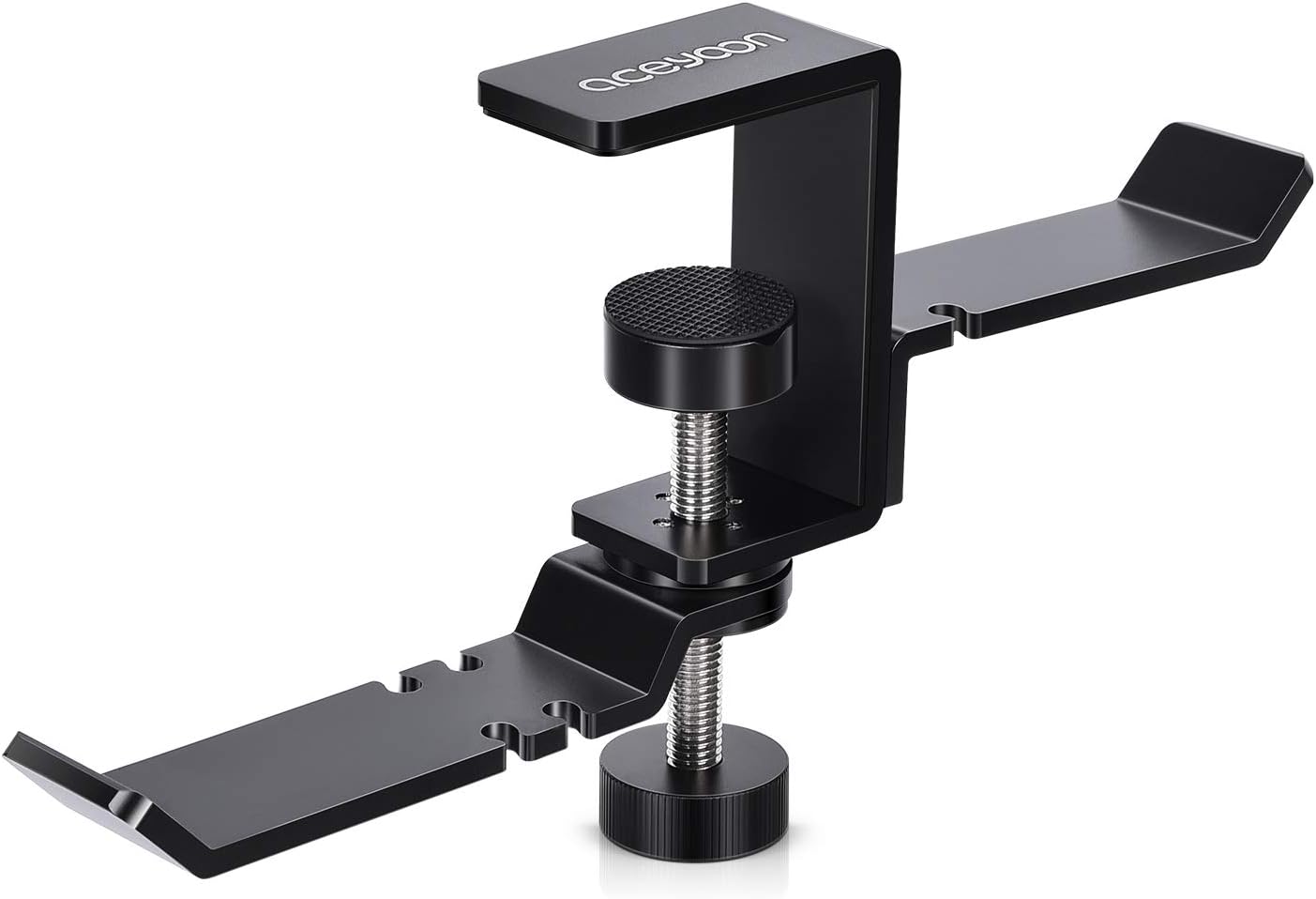 aceyoon Dual Headphone Stand Deak Headphone Hanger with Clamp Aluminum 360 Degree Gaming Headset