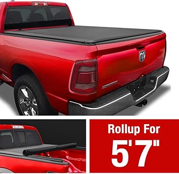 Amazon Com Maxmate Soft Roll Up Truck Bed Tonneau Cover Compatible With 2019 2020 Ram 1500 New Body Style Fleetside 5 7 Bed Without Rambox Not Compatible With Classic Automotive