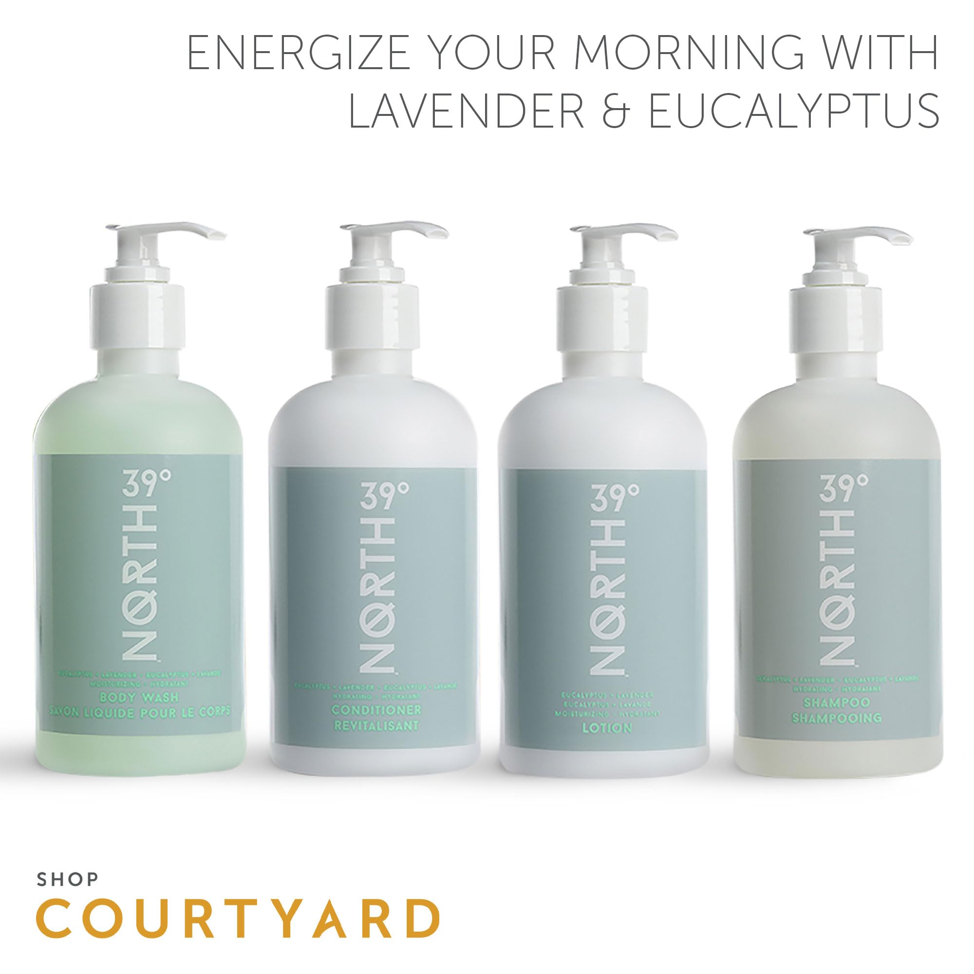39° North Body Wash - Eucalyptus & Lavender Scent - Featured in Courtyard by Marriott and Residence Inn Hotels - Cleansing & Moisturizing - All Natural Body Wash - 8.5oz
