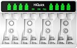 HiQuick 8-Slot Battery Charger AA AAA Ni-MH LCD Type C Input 5V 2A