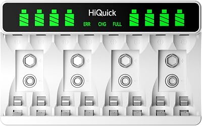 HiQuick 8-Slot Battery Charger AA AAA Ni-MH LCD Type C Input 5V 2A