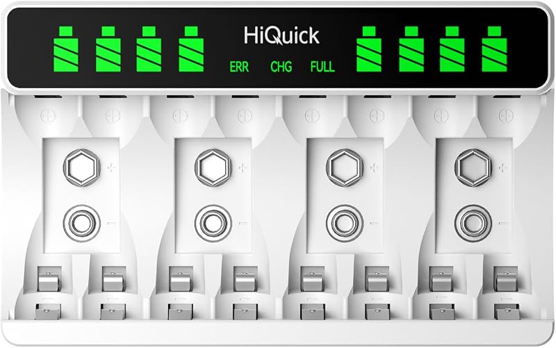 HiQuick 8-Slot Battery Charger AA AAA Ni-MH LCD Type C Input 5V 2A