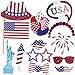 Patriotic 4th of July Photo Booth Props DIY for Independence Day Party Decorations 26-pack by Tinksky