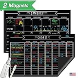 Magnetic Behavior Chalkboard Chore Chart - 17'x11' - Dry Erase Refrigerator Reward Incentive for Kids - Reusable Monthly Calendar - Multiple Family...