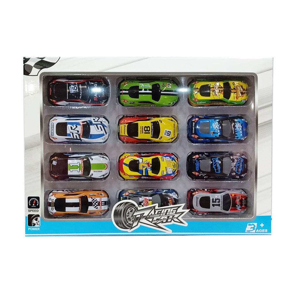 Sipobuy 12pcs Die Cast Metal Toy Cars, Diecast Mini Inertia Racing Cars, F1 Model Cars