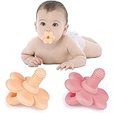 Tinabless Soother Pacifier Set of 2, BPA Free Silicone Newborn Pacifiers Teether Toys for 3-6 Month Baby Boy and Girl, Unique