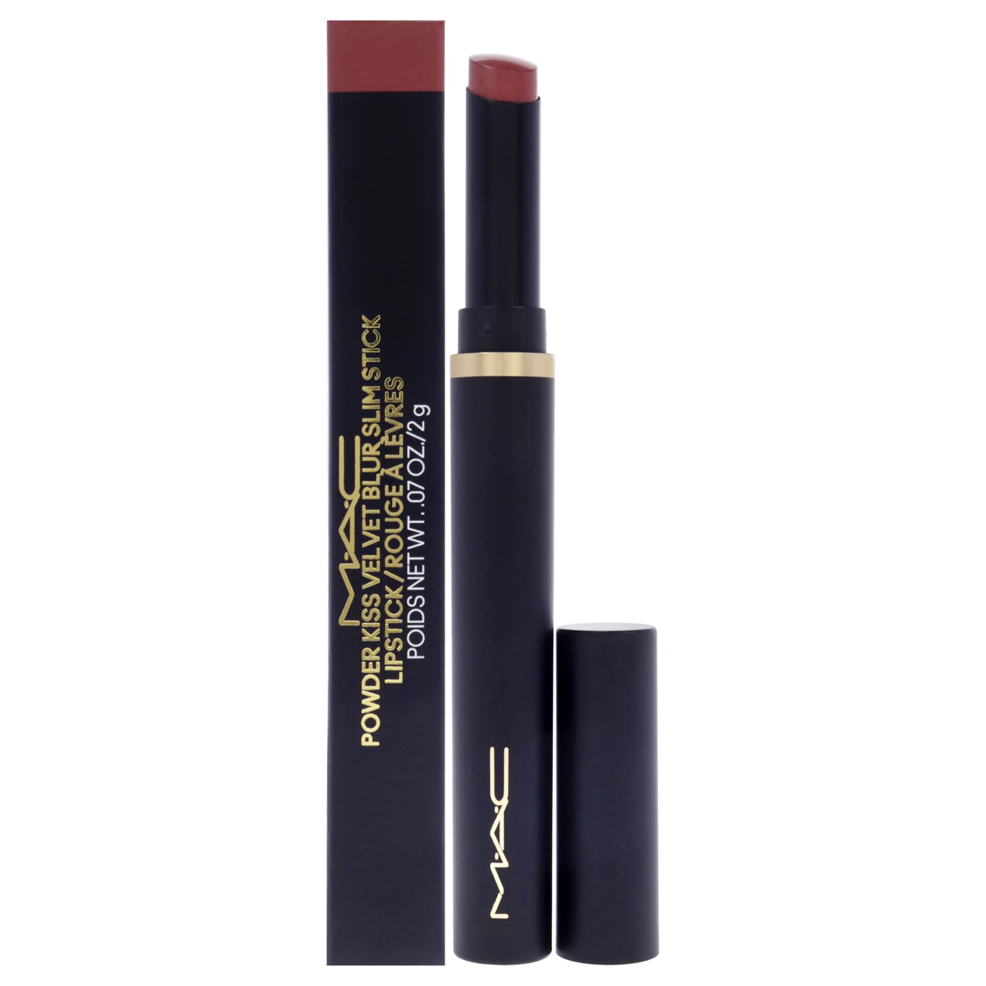 MAC, Lipstick Powder Kiss Velvet Blur Slim Stick - Brickthrush, 2 GM/.07 oz
