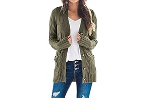SMIDOW Women's Cardigan Chunky Open Front Button Sweaters with Pockets Loose Slouchy Oversized Fall Outerwear Coat