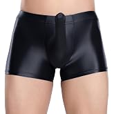 Lejafay Mens Sexy Glossy Boxer Shorts Breathable Boxer Briefs Elephant Trunk Underpants Pajamas Shorts