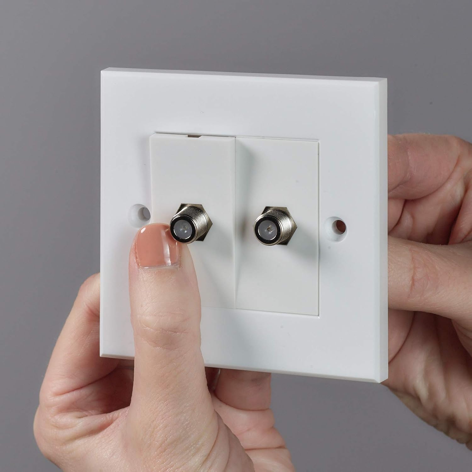 Computer Spares Silver F Type (Satellite) Module - Suitable for Connecting Satellite Coaxial Cables - 25mm x 50mm Size - Image 5