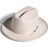 Open Road Hat Fedora Hat Pure Wool Felt Hat Vintage Rancher Hat Airway Vented Panama Hats for Men Women