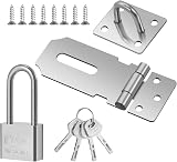 Saerryor Door Hasp and Staple with Padlock Heavy Duty Shed Lock Hasp view 1