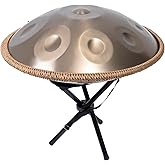 Sarospan Handpan Drum - 22-Inch 9-Note D Kurd 440Hz - Hand Tuning Handpan - Includes Soft Bag, Mallets, Stand, Note Stickers, Cleaning Cloth - Artist Performance Video