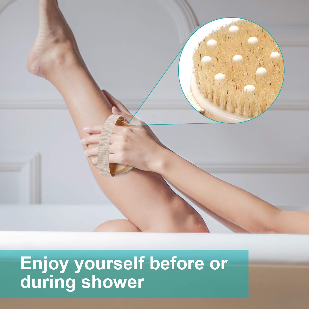 AmazerBath 2 Pack Body Scrub Brush, Dry Body Brush Exfoliator for Cellulite and Lymphatic, Dry Brushing Body Brush For Massage, Body Skin : Beauty