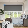 Blindify Motorized Blinds with Remote, Smart Roller Shades Compatible with Alexa, Automatic 100% Blackout Blinds Durable Rechargeable Battery Solar Power Customized Size Blackout Fabric Swatch