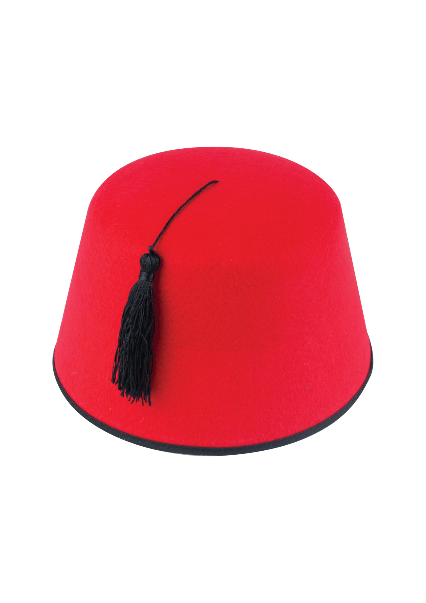 HENBRANDT Single Red Fez Hat for Adults - Classic Fancy Dress Costume Accessory with Tassel - Adult Size 19cm Novelty Party Hats