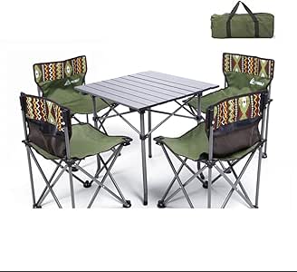 Mesas y sillas plegables, mesa portátil al aire libre y juego de sillas