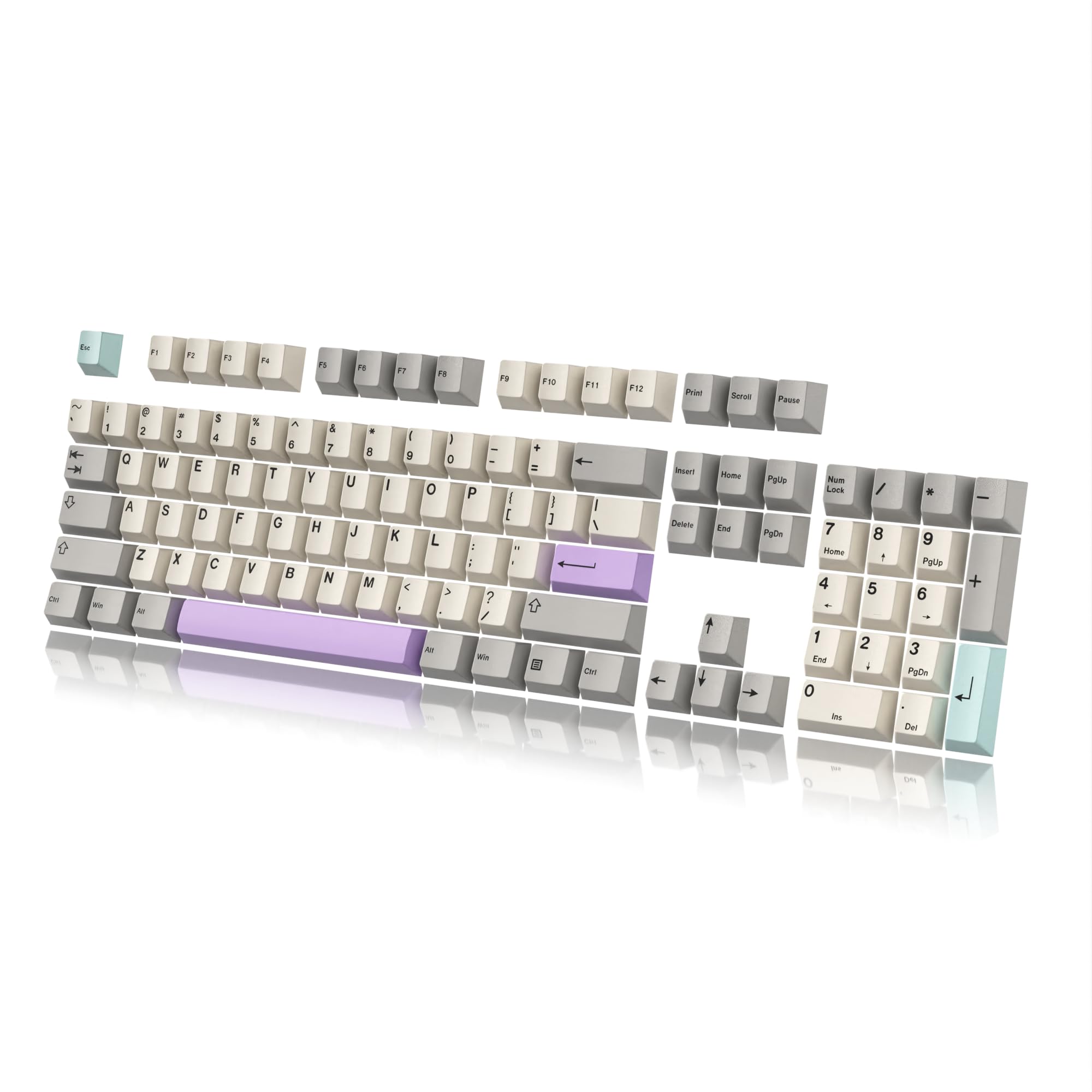 HK GAMING Custom Keycaps | Dye Sublimation PBT Keycap Set for Mechanical Keyboard | 139 Keys | Cherry Profile | ANSI US-Layout | Compatible with Cherry MX, Gateron, Kailh, Outemu | Muted — image 1