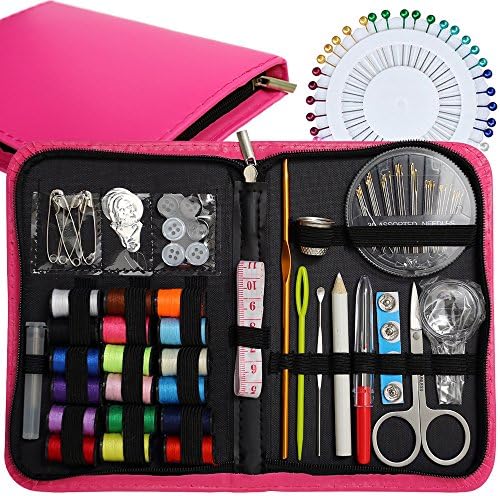 Sewing Kit with 119 Premium Sewing Supplies Kits,Hidreams Mini Sewing Kit for Travel with Thimble,Scissors,Thread,Tape Measure,Needles,Carrying Case and Accessories,Best for Women,Kids