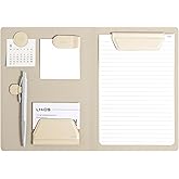 LHiDS Creative Magnetic Business Portfolio Lite Resume Padfolio Organizer with Clipboard, Paper Clip, Writing Pad, Pen/Card Holder, Magnetic Closure for Work, School and More (Apricot, A5)